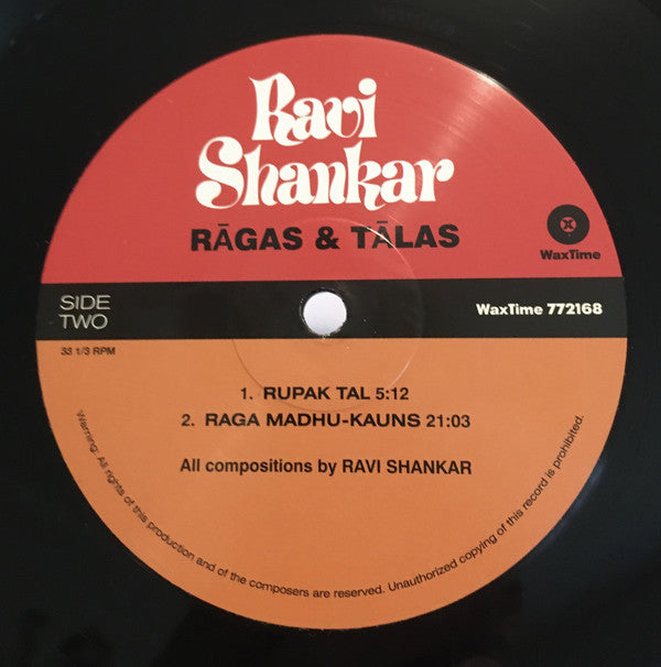 Ravi Shankar, Alla Rakha : Rāgas And Tālas (LP, Album, RE)