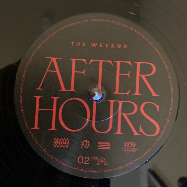 The Weeknd : After Hours (2xLP, Album)