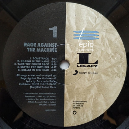 Rage Against The Machine : Rage Against The Machine (LP, Album, RE, RM, 180)