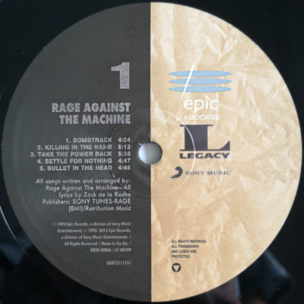 Rage Against The Machine : Rage Against The Machine (LP, Album, RE, RM, RP, 180)