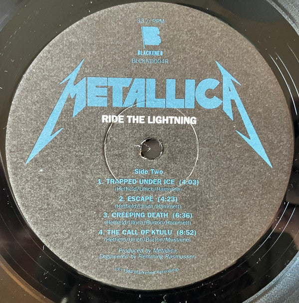 Metallica : Ride The Lightning (LP, Album, RE, RM)