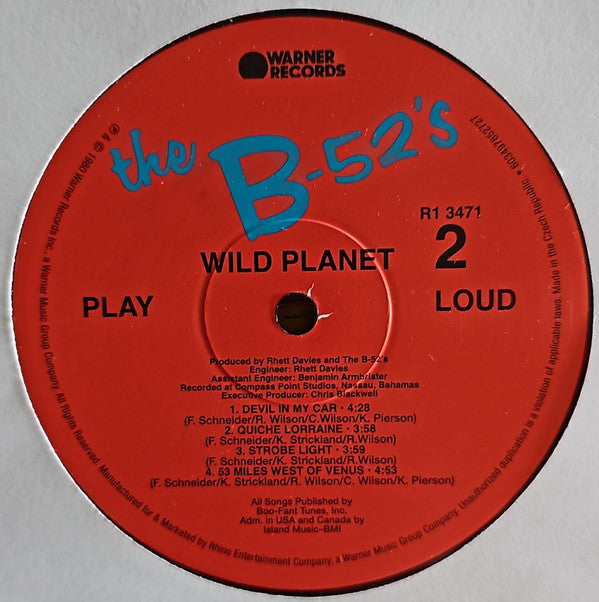 The B-52's : Wild Planet (LP, Album, RE)