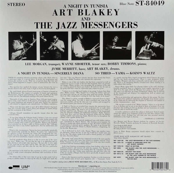 Art Blakey & The Jazz Messengers : A Night In Tunisia (LP, Album, RE, 180)