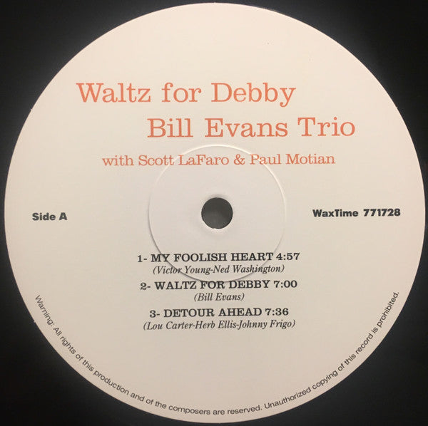 Bill Evans Trio* : Waltz For Debby (LP, Album, Ltd, RE, RM, 180)