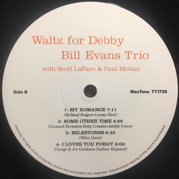 Bill Evans Trio* : Waltz For Debby (LP, Album, Ltd, RE, RM, 180)