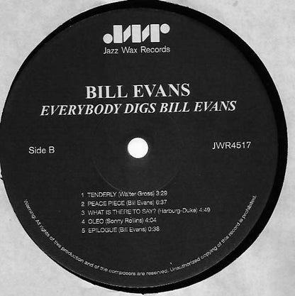 Bill Evans : Everybody Digs Bill Evans (LP, Album, Ltd, RE, RM, 180)