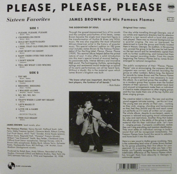 James Brown & The Famous Flames : Please, Please, Please (LP, Album, RE, 180)