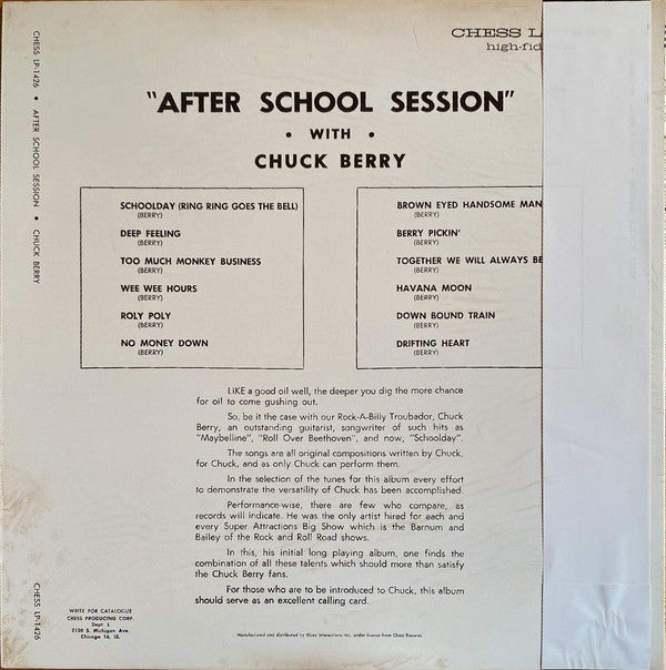 Chuck Berry : After School Session (LP, Album, RE)