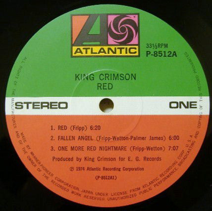 King Crimson = キング・クリムゾン* : Red = レッド (LP, Album, 1st)