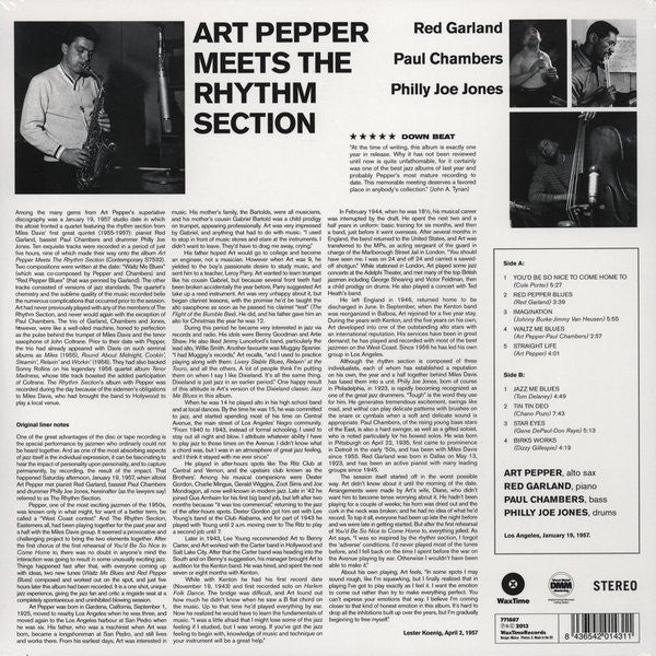 Art Pepper : Art Pepper Meets The Rhythm Section (LP, Album, Ltd, RE, RM, 180)