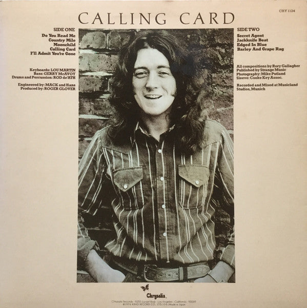 Rory Gallagher : Calling Card (LP, Album)