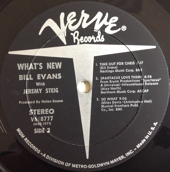 Bill Evans With Jeremy Steig : What's New (LP)