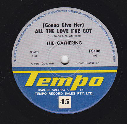 The Gathering (9) : (Gonna Give Her) All The Love I've Got (7", Single)