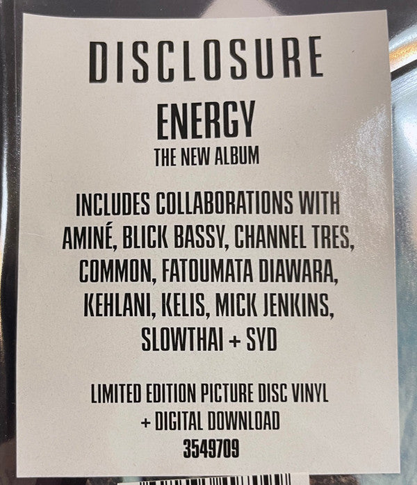 Disclosure (3) : Energy (2xLP, Album, RSD, Ltd, Pic)