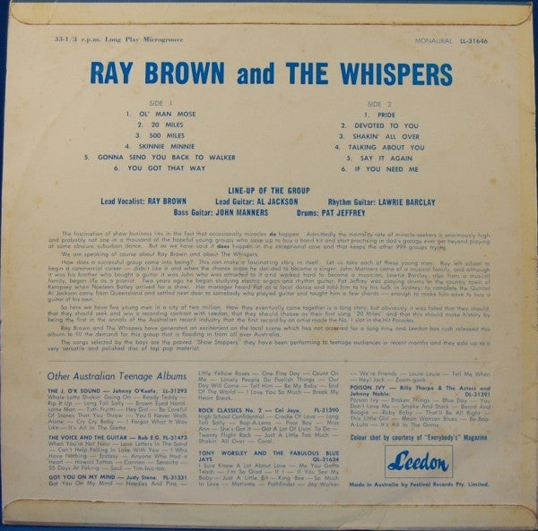 Ray Brown And The Whispers* : Ray Brown And The Whispers (LP, Mono)