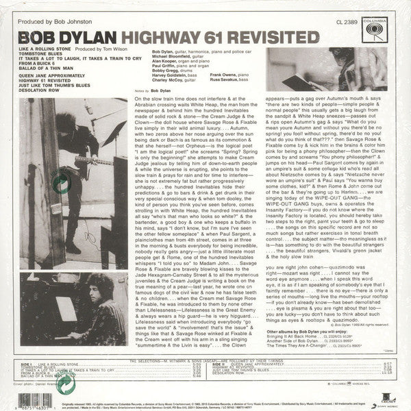 Bob Dylan : Highway 61 Revisited (LP, Album, Mono, RE, 180)